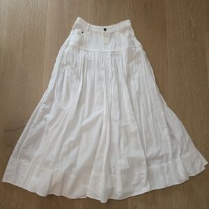 Pilcro White Pleated Maxi Skirt